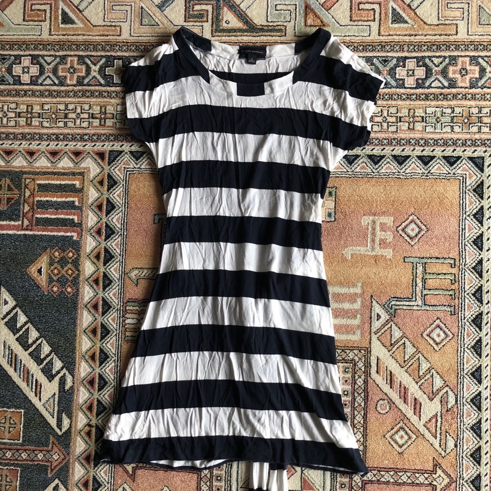 Navy and White Dress || Banana Republic